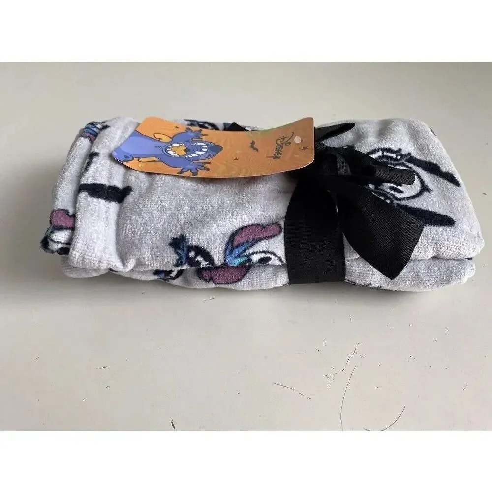 Set Of 2 Disney STITCH Skeleton Costume Halloween Hand Towels Bath‎ 16 X 28” NEW